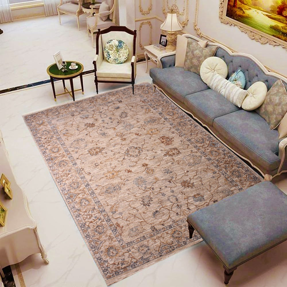 Turkish Vintage Floral Oriental Rug – 5x8 Feet